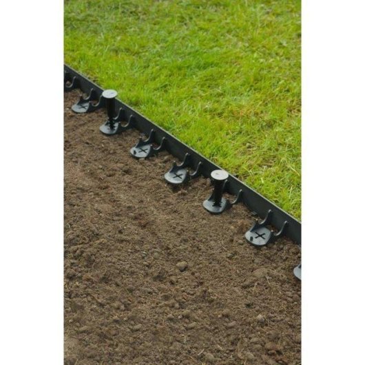 Bordura de Jardim Nature Reciclada Preta Set de 4 segmentos 100x4,5 cm