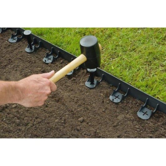 Bordura de Jardim Nature Reciclada Preta Set de 4 segmentos 100x4,5 cm