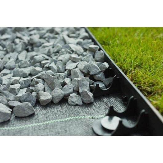 Bordura de Jardim Nature Reciclada Preta Set de 4 segmentos 100x4,5 cm