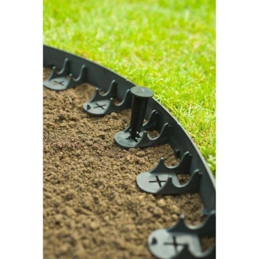 Bordura de Jardim Nature Reciclada Preta Set de 4 segmentos 100x4,5 cm