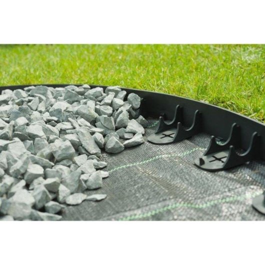 Bordura de Jardim Nature Reciclada Preta Set de 4 segmentos 100x4,5 cm