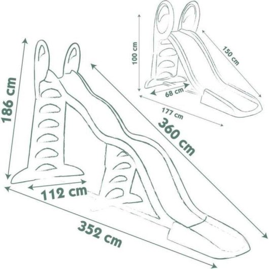 Toboggan exterieur 2 en 1 Smoby Life Triple Ondes