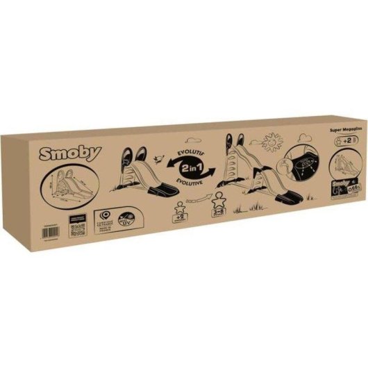 Toboggan exterieur 2 en 1 Smoby Life Triple Ondes