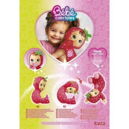 Peluche Lina La Fraise Cabrioles Lansay mit Schnuller