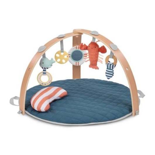 Tapete de jogo Ingenuity Cozy Spot com arco de madeira desmontavel e 5 brinquedos