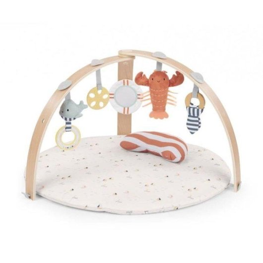 Tapete de jogo Ingenuity Cozy Spot com arco de madeira desmontavel e 5 brinquedos