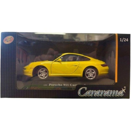 Modelo em escala Caravan Porsche 911 Carrera S Coupé Amarelo 1:24