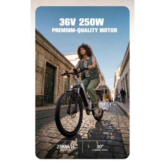 Bicicleta Eléctrica OneSport WT05 Motor 250W Batería 18.2Ah 27.5"