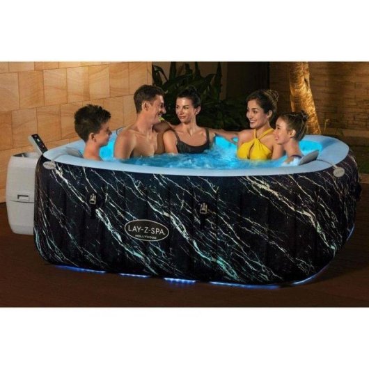 Spa gonflable Bestway Lay-Z-Spa Hollywood Luxe AirJet carre 4-6 personnes