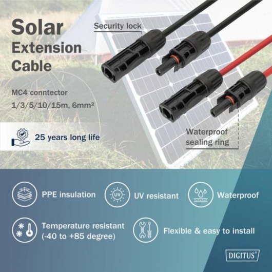 Cabo Solar Digitus DK-SCEC66-0030 MC4 6 mm² 3 m Plug and Play