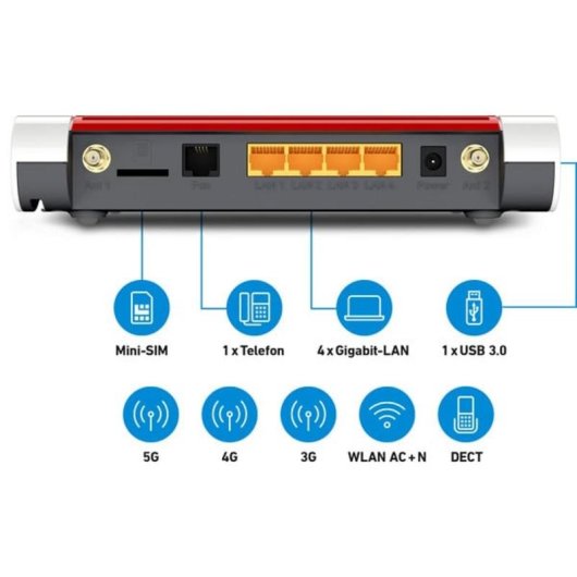 Router AVM FRITZ! Box 6850 5G WiFi 5 866 Mbps DECT ULE Bureau