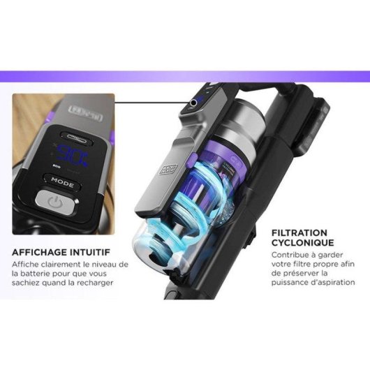 Aspirateur sans Fil Black+Decker Powerseries Premier 18V 55 min Anti-emmêlement Animaux