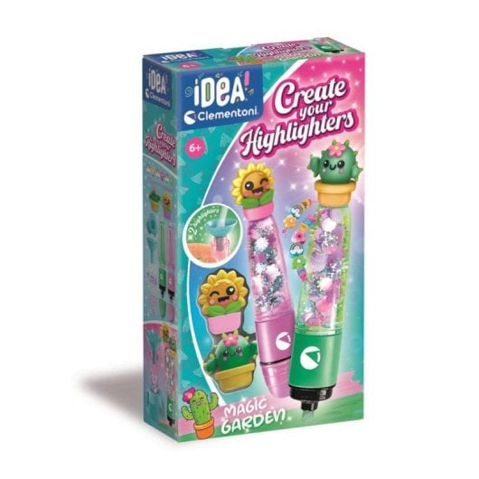 Kit di manualita Clementoni Creer Fluos Garden Diy per 2 pennarelli fluoresc
