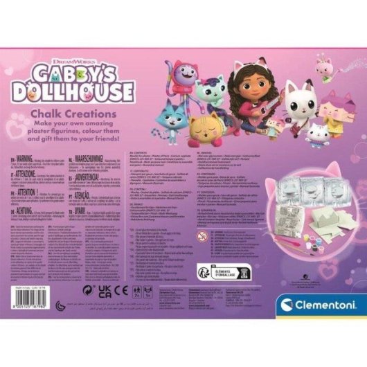 Kit de moldeo y pintura Clementoni Gabby's Dollhouse 3 figuras temáticas +7 años