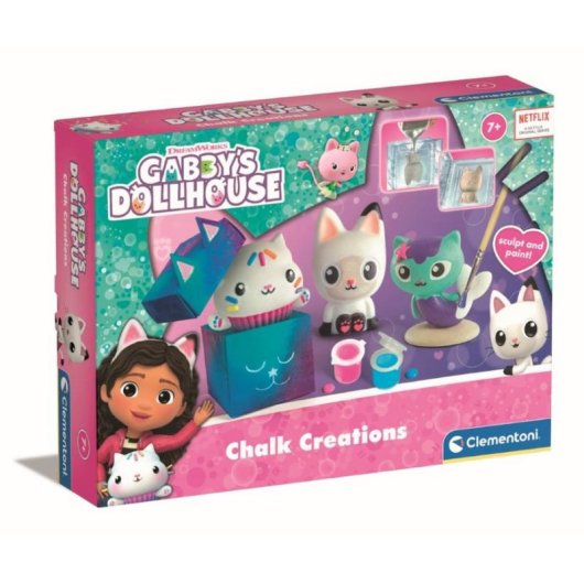 Kit de moldeo y pintura Clementoni Gabby's Dollhouse 3 figuras temáticas +7 años