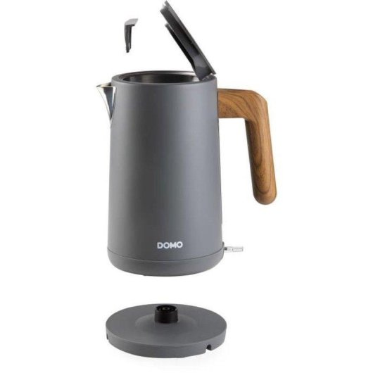 Wasserkocher Domo DO9268WK 1,7 L Grau Matt Mit Griff Holzoptik
