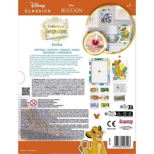 Kit pintura diamante Lansay Simba O Rey Leao – Pailettes multicolor