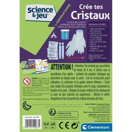 Kit de Ciência Clementoni Create Your Crystals - Cultive Cristais