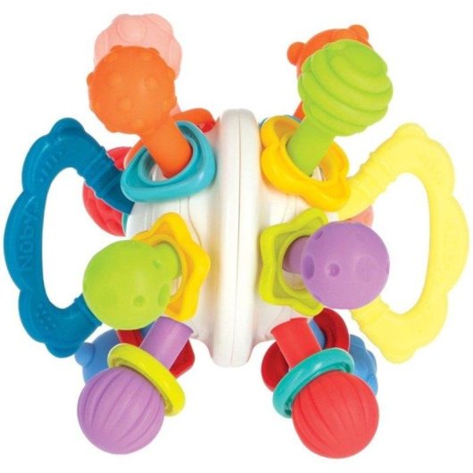 Anillo de Dentición Nûby Twist Ball Multicolor con Sonajero