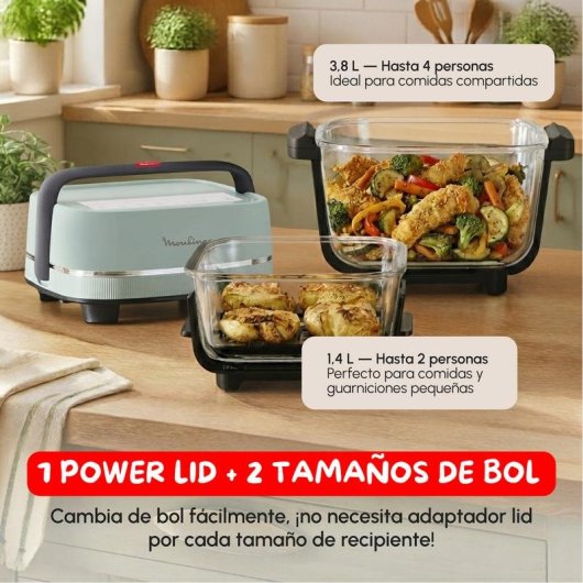 Friggitrice ad Aria Moulinex Crisp & Go FY7014E0 Vetro 5,2L 1700W Doppio