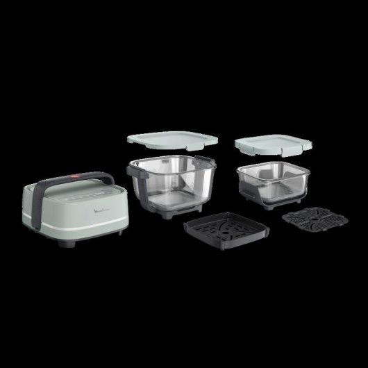 Friggitrice ad Aria Moulinex Crisp & Go FY7014E0 Vetro 5,2L 1700W Doppio