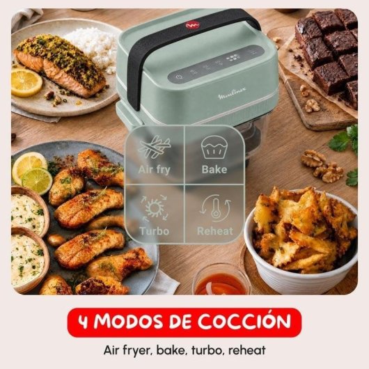 Airfryer Moulinex Crisp & Go 3,8 L 1700 W Glas Stapelbaar