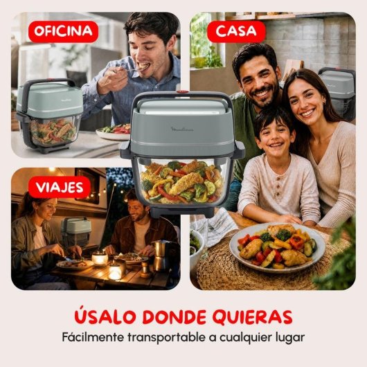 Friggitrice ad Aria Moulinex Crisp & Go FY7014E0 Vetro 5,2L 1700W Doppio