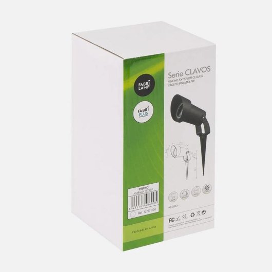 Pincho de exterior FABRILAMP Clavos Policarbonato Negro IP65 GU10