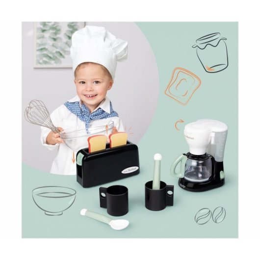 Jeu de Rôle Petit Déjeuner Smoby Tefal Répliques Réalistes 3-6 Ans