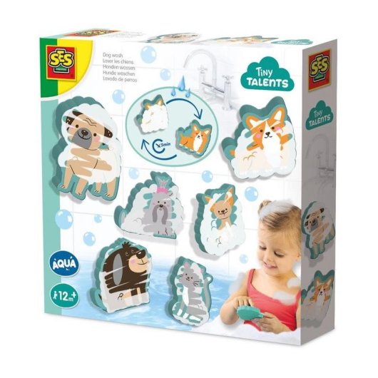 Figurine de bain SES Creative Tiny Talents Lavage de chiens multicolore