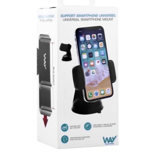 Support TnB WVENT Ventouse Noir Voiture