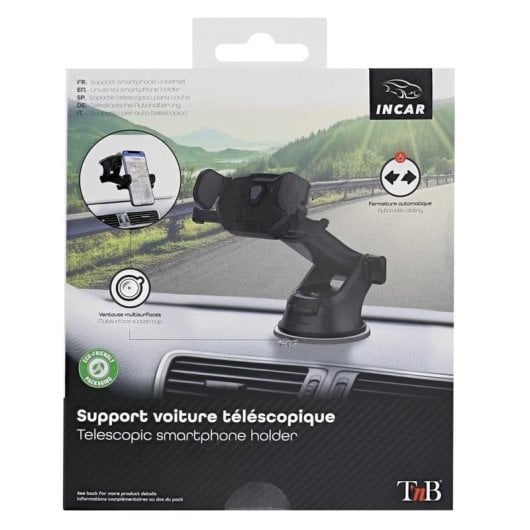 Soporte Activo para Móvil TnB UHOLDPRO Coche Negro 360°