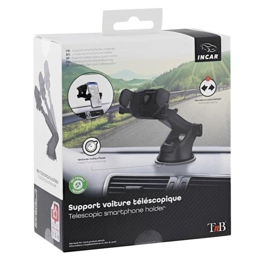 Soporte Activo para Móvil TnB UHOLDPRO Coche Negro 360°