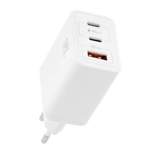 Caricatore TnB CHGAN65W GaN 65W 2 USB-C USB-A Bianco