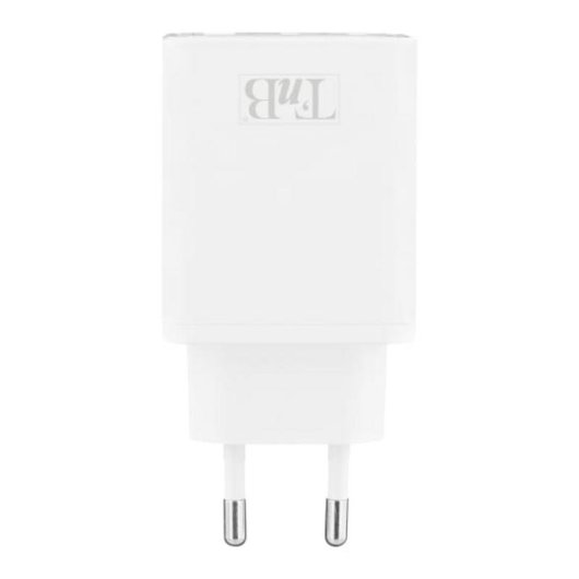 Caricatore TnB CHGAN65W GaN 65W 2 USB-C USB-A Bianco