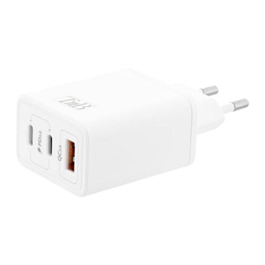 Caricatore TnB CHGAN65W GaN 65W 2 USB-C USB-A Bianco