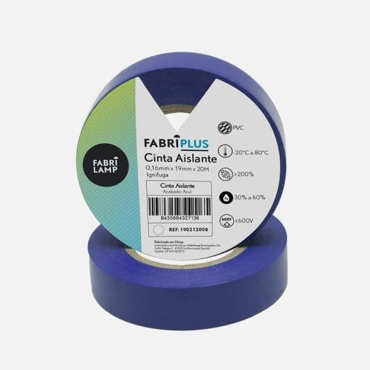 Isolerende tape FABRILAMP 19 mm x 20 m PVC Blauw