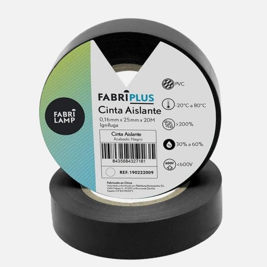 Brede Isolatietape FABRILAMP Zwart 25 mm x 20 m