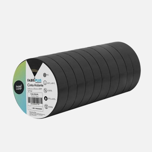 Brede Isolatietape FABRILAMP Zwart 25 mm x 20 m