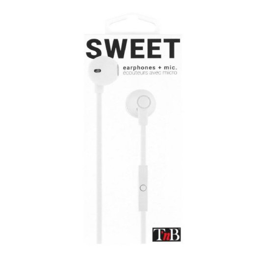 TnB Sweet bedrade in-ear koptelefoon voor bellen en muziek, wit