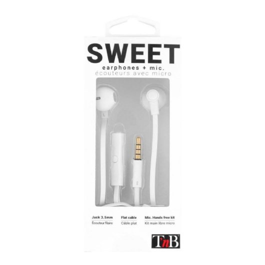 TnB Sweet bedrade in-ear koptelefoon voor bellen en muziek, wit