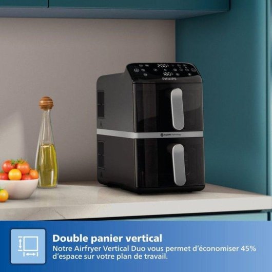 Freidora de aire Philips NA461/00 10 L 2750 W doble cesta con ventana