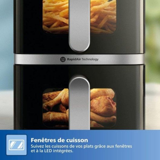 Freidora de aire Philips NA461/00 10 L 2750 W doble cesta con ventana
