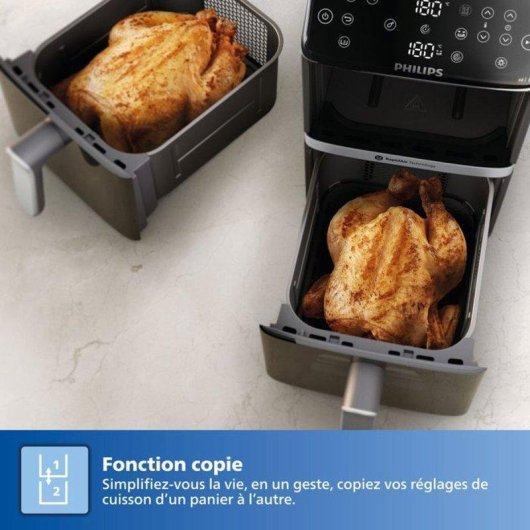 Freidora de aire Philips NA461/00 10 L 2750 W doble cesta con ventana