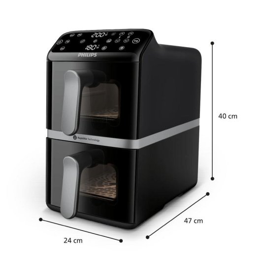 Freidora de aire Philips NA461/00 10 L 2750 W doble cesta con ventana