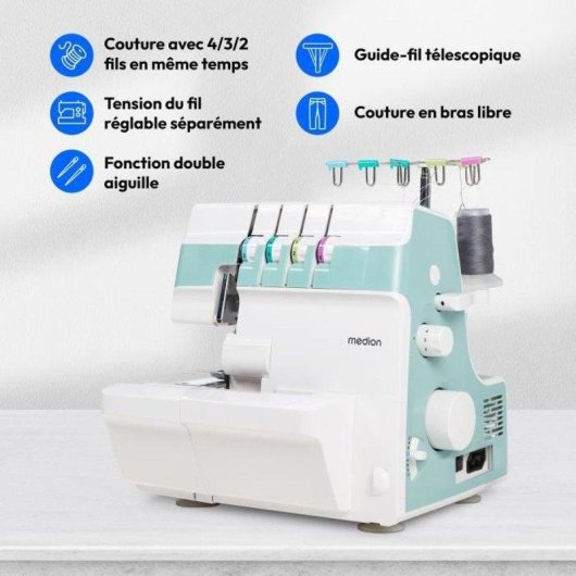 Surjeteuse Overlock Medion SO 90 LED 13 programmes 60 W
