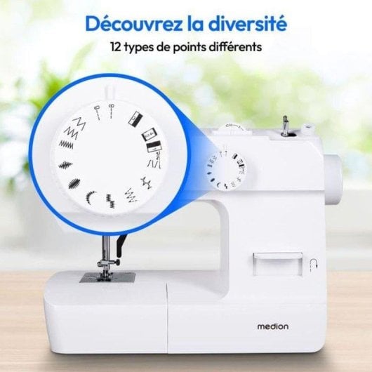 Machine à coudre Medion SM70 12 points bras libre LED 70W