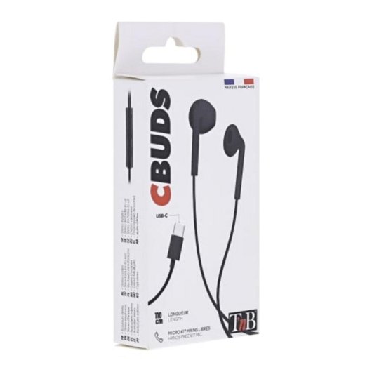Auriculares TnB C-Buds filaires USB Type-C semi-intra-auriculaires noirs
