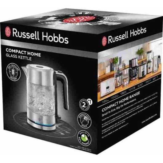 Chaleira eletrica Russell Hobbs Compact Home vidro 0,8 L 2200 W