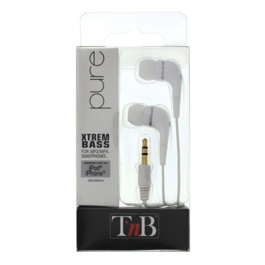 Auriculares T'nB Pure con cable intrauditivos blancos